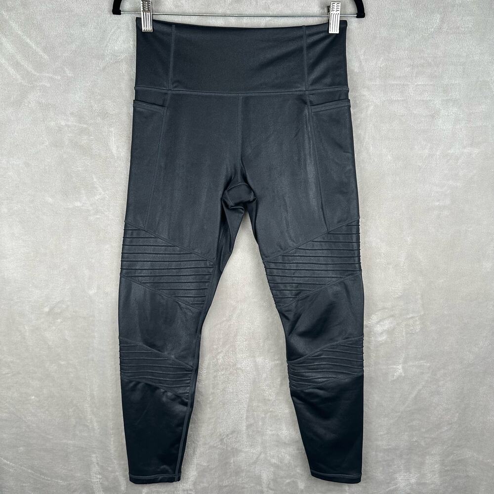 Athleta Pants Womens Medium Black Inclination Moto Tight Leggings Workout Gym
